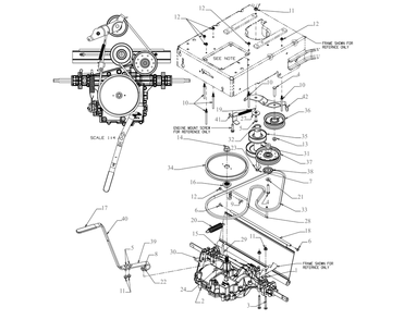 Drive Diagram and Parts List for CC800 (12AE764B010)(2023) Cub Cadet Lawn Mower